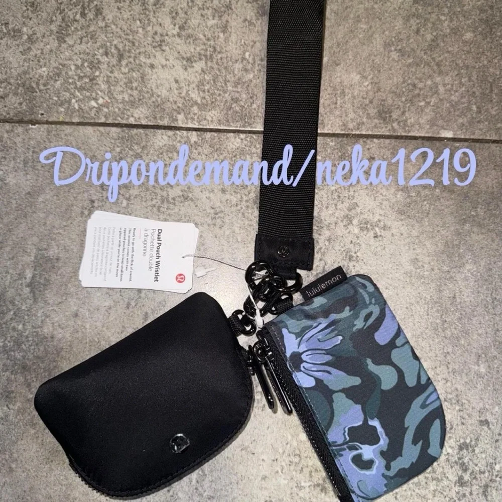 Lululemon Dual Pouch Wristlet- Flower Meld Mini Multi/Gunmetal